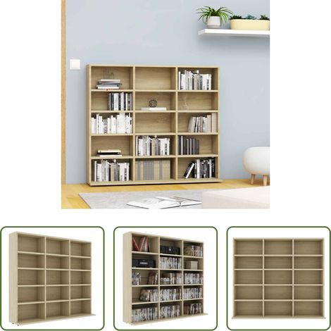 Étagère à CD -  Armoire à CD Chêne sonoma 100x23x89,5 cm Bois d’ingénierie (1/5)