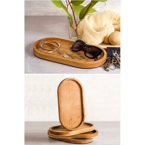 Vassoio da portata Vassoio da portata 100% WOODEN Beige (1/4)