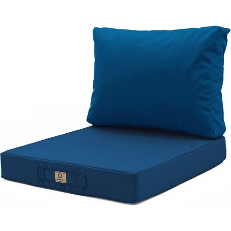 Coussins pour salon de jardin déhoussable 60x70cm Bleu pétrole