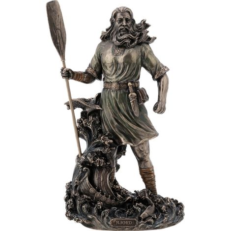 Signes Grimalt Figure de figure de personne  Dieu du nord njord bronze doré 25x9x15cm 27374