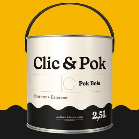 Peinture Bois Extérieur – POK BOIS - 2,5L - RAL 1021 - Jaune colza- Résistante aux intempéries - Ne s'écaille pas
