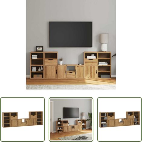 Rangement salon - Meubles TV 5 pcs avec rangement ODDA bois de pin massif (1/5)