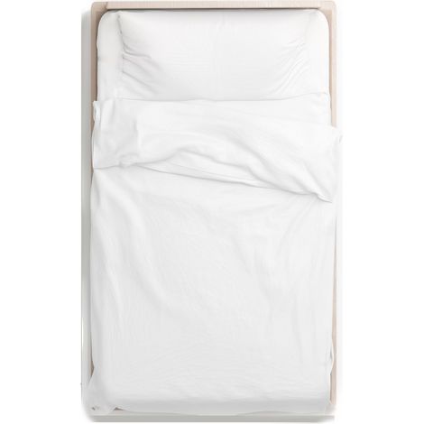KLULK Parure Copripiumino Percalle Un Posto E Mezzo Bianco, Sacco 205 X 205 + 80 Cm, 1 Federa 52 X 82 cm, Made In Italy (1/5)