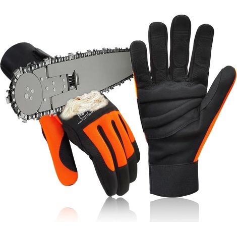 Chainsaw Protection Gloves Class 1 Synthetic Leather with Left Hand Protection, Cut Protection Gloves for Chainsaw (1/5)