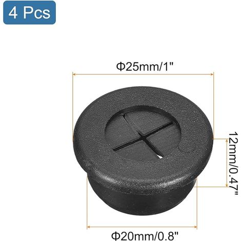 Rubber Cable Tidy 20 mm Black (1/3)