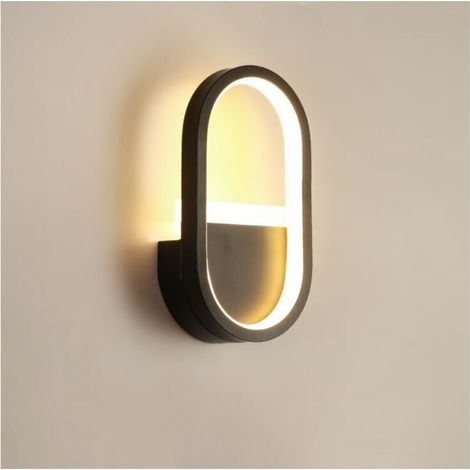 Modern Indoor Wall Light in Iron and Soft Silicone, 16W 900LM 220V, for Living Room/Bedroom/Hallway/Balcony - Black (1/4)
