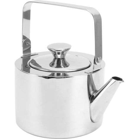 Bouilloire Induction Inox Pot En Métal Ergonomique Avec Passoire Théière De Sifflement De 1,5 L Pour Les Poêles à Gaz électriques à Induction (Moyen, 1.3l) (1/5)