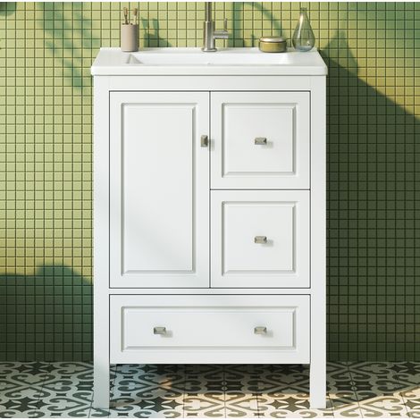 Mueble de baño con lavabo 62 x 47 x 90 cm blanco OKMYHOME (1/5)