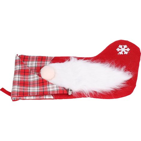 Pendentif de Noël en Forme de Chaussette, Décoration pour Sapin et Sac Cadeau Festif, Idée pour Fête et Décoration d'Intérieur Rouge (1/5)
