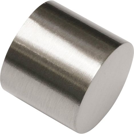 Embouts d'Extrémité pour Tringles à Rideaux, 2 x Embouts d'Extrémité , Série Memphis, Métal, Aspect INOX, Ø 16 mm
