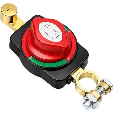 Coupe-Circuit Batterie 12-48V Universel, Interrupteur de Déconnexion ON/OFF Robuste en ABS, Coupe Batterie pour Voiture, Camion, Bateau, Moto, Camping-Car et Yacht