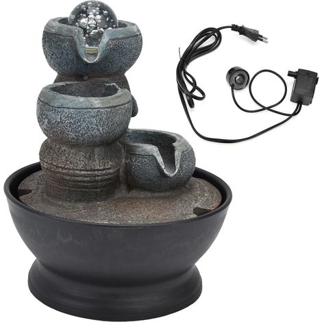 Fontaine d'eau de table intérieure avec boule lumineuse LED, cascade décorative pour bureau ou maison, cadeau idéal, prise EU 220-240V (1/5)