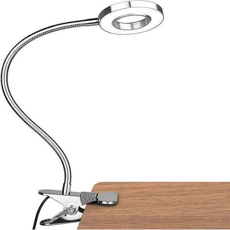 Lampe Bureau LED Pliable, Lampe Lecture à Pince USB, Éclairage Pupitre Rechargeable, Gradation Infinie, Protection Oculaire, Tube Flexible (1/5)