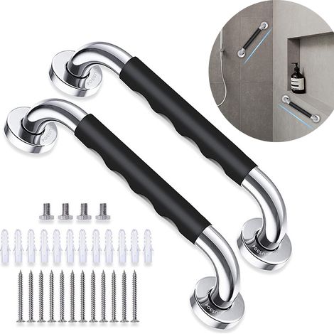 Haltegriff für die Badewanne (2er-Set), 30 cm langer, rutschfester Haltegriff, Duschgriff aus Edelstahl zur Wandmontage für das Badezimmer (1/5)