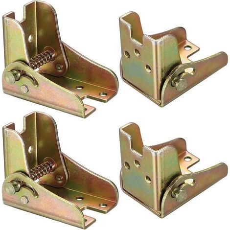 4 x Pieds de Table Rabattables avec Verrouillage, Pied de Table Pliable de 90 Degrés Auto-verrouillage, Support de Verrouillage Pliable, Charnière Rabattable pour Plateaux de Table, Lits, Armoires (1/4)