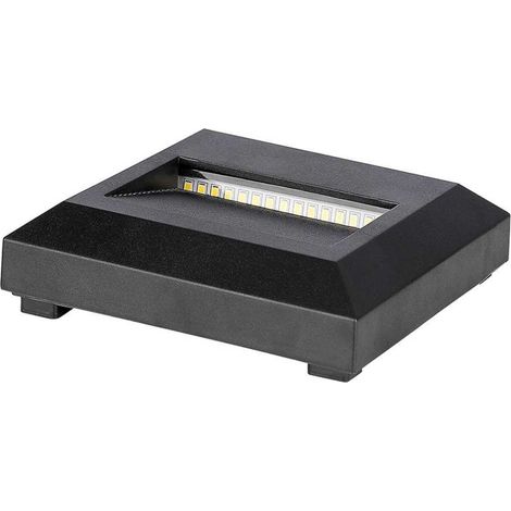 V-TAC VT-1152 Lampada segnapasso LED 2W parete applique bianco naturale 4000K quadrato nero IP65 - SKU 211322