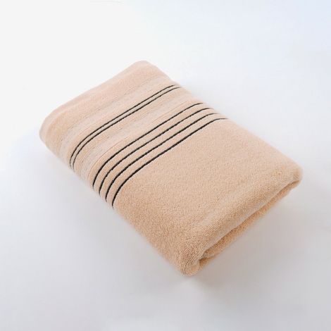 Serviette de bain extra épaisse, 70 x 140 cm, pur coton, serviette de haute qualité, absorbante, pour adultes (hommes et femmes), marron 2 (1/4)