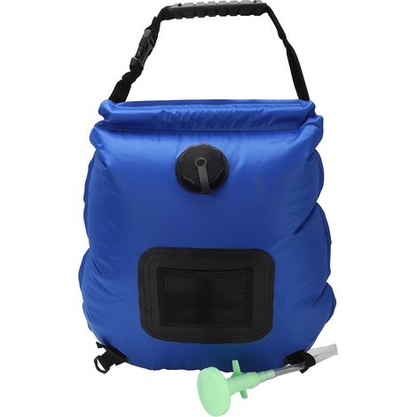 Sac de douche solaire portable 20L pliable et chauffant pour le camping, la randonnée et le trekking.-AquaForge (1/5)
