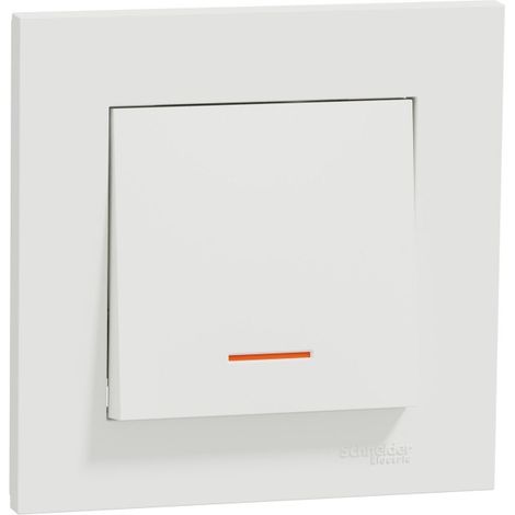 SCHNEIDER ELECTRIC Interrupteur va-et-vient lumineux complet Miluz, SCHNEIDER ELECTRIC, blanc