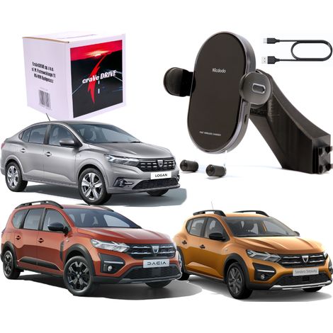 Support de téléphone automatique avec fonction de charge sans fil pour DACIA Sandero 3, Jogger, Logan 3