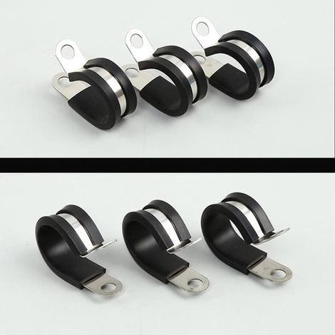 10 Stück 40 mm Kabelschellen, Gummi, P-Clips, Schlauchschellen, Rohrschellen, Kabelschellen, Edelstahl-Set, Metalldraht, Kabelschellen-Set (1/5)