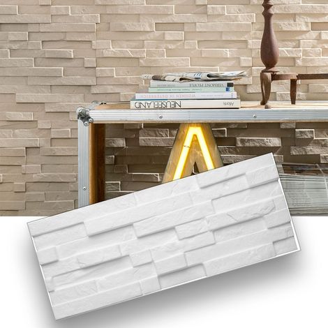 14.4mq (100 pannelli) di Rivestimento a parete in EPS spesso e compatto effetto Pietra, isolante, verniciabile e facile da posare