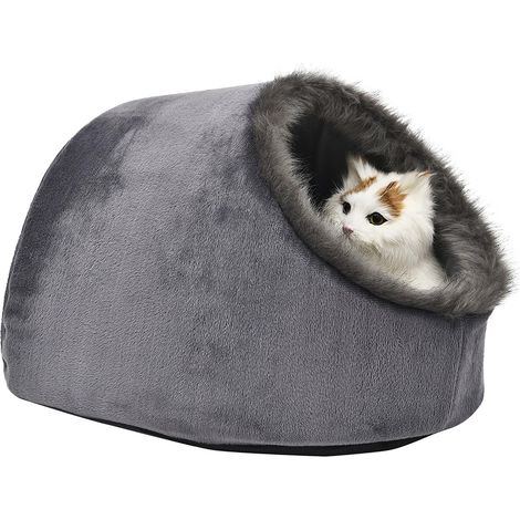 Lit Igloo Douillet pour Chat ou Petit Chien Coussin Lavable (1/5)