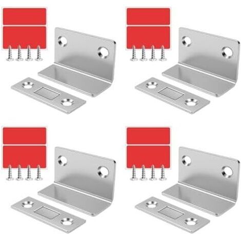 Lot de 4 Aimant Porte Placard,Aimant Adhésif pour Tiroir,Loqueteau Magnétique,Geeignet für Küchenschränke, Kleiderschränke, Schubladen, Türen und Fenster (4x1.6cm) - 4x1.6cm (1/5)