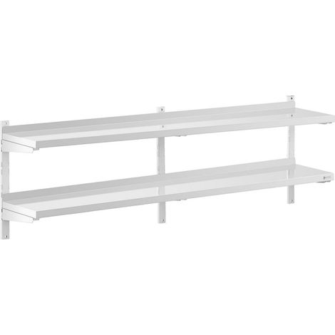 Estantería de pared profesional - 2 baldas de acero inoxidable - 30 x 200 cm 140001549 (1/3)