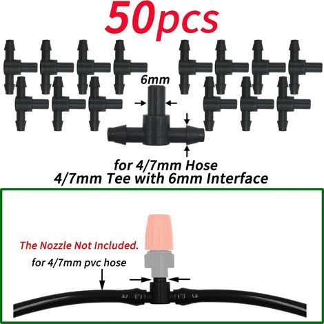 (J-50PCS) Supports de tige fixes à crochet en C de 1/4'' pour tuyau de 4/7 mm, pots de fleurs, système d'irrigation goutte à goutte, serres et serres. (1/4)