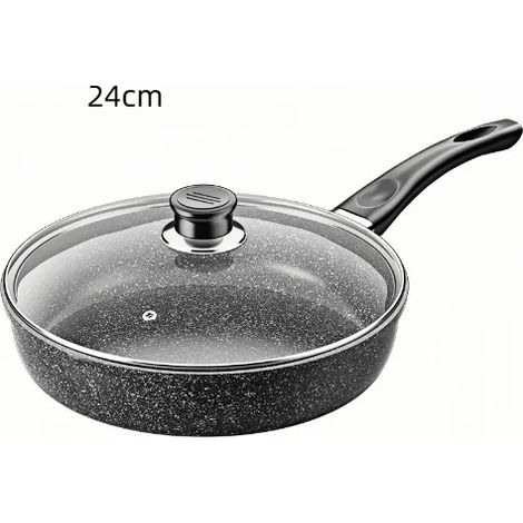Poêle à frire en fer forgé de 24 cm avec revêtement antiadhésif durable sans PFOA et poignée rivetée durable (1/4)