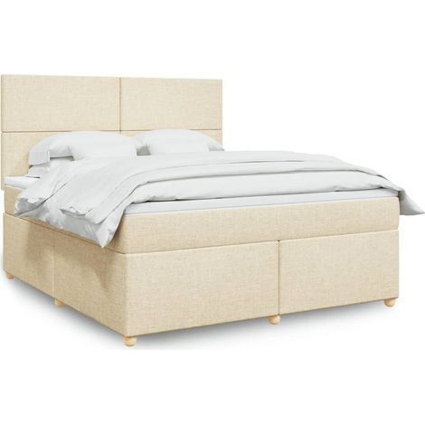 Boxspringbett mit Matratze Creme 180x200 cm Stoff vidaXL (1/5)