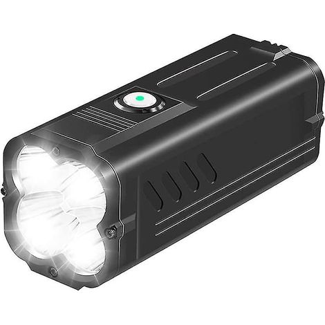 Lampe torche LED ultra-puissante M20 de 6000 lumens, lampe torche tactique rechargeable étanche IP44, 6 modes pour le camping, la randonnée et les urgences (intégrée 1040-- (1/5)