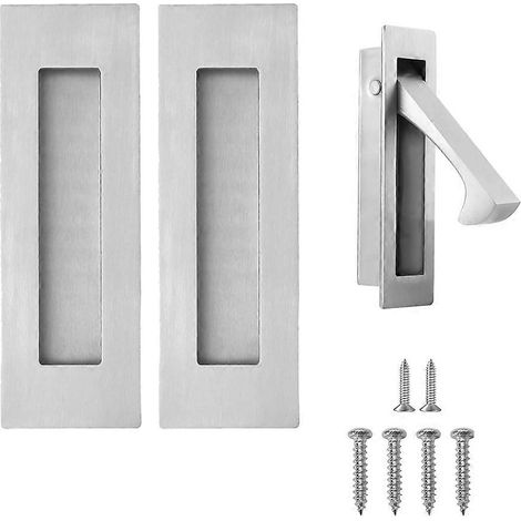 Matte Schiebetürgriffe und Kantengriff, Griffbeschläge, Riegel, flächenbündig montierte Griffmulden, 3er-Set, silber (1/5)