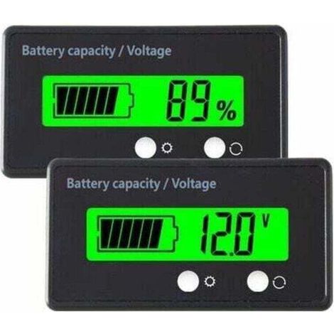 Compteur de Batterie DC 12V , Tension de Capacité de Batterie, Moniteurs de Batterie,Testeur de Batterie au Plomb-Acide et au Lithium-Ion (Lumière Verte)- Testeur et détecteur de tension (1/3)