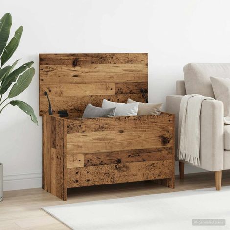 vidaXL Coffre de rangement avec stockage Bois ancien 80 x 40 x 50 cm (1/5)
