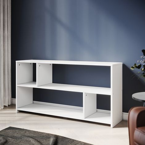 Elegant 3 Tier White Wood Bookcase and Shelves Home Office Storage Unit with Open Back 1180mm (1/5)