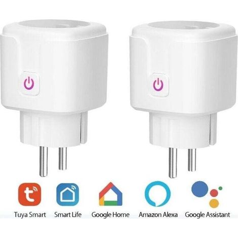 Prise Connectée WiFi Lot de 2 Compatible Alexa Google Home Smart Life Programmable Contrôle à Distance Vocal Minuterie (1/4)