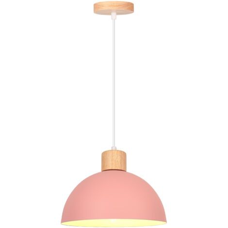 royaluxe- Lustre En Métal Vintage Suspension Luminaire Moderne Lampe À Suspension D'Intérieur Simple E27, Rose Pour Restaurant Cuisine (1/5)