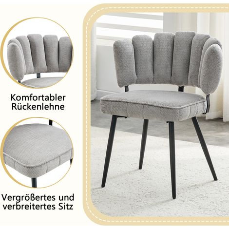 Ensemble table à manger ronde 107 cm avec double rangement et 2 chaises grises en tissu structuré au style industriel (1/5)