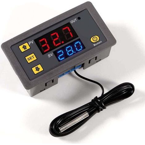 1 unidad W3230 Controlador digital de temperatura AC 110V-220V, interruptor de control de termostato digital de 20A con sensor NTC de 10K (1/4)