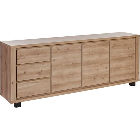 Buffet 3 portes et 3 tiroirs aspect bois finition Hudson Oak - URIDSON (1/5)