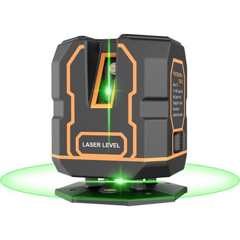 Niveau laser en croix, avec support, nivellement automatique de 30 m/98 pieds, horizontal à 360 degrés, vertical à 120 degrés, faisceau vert à intensité variable de 10 mm près du sol (1/5)