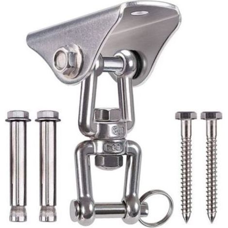 Lourds Crochet De Plafond avec SUS304 Acier Inoxydable 360Ḟ Rotation, 4 Vis de Fixation pour Béton Bois Ensembles, Yoga, Chaise accrochante, Capacité de Charge Jusqu'à 400Kg Support et fixation pour h (1/5)