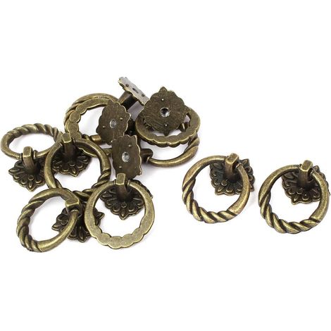 Vintage Style Meubles Métal Türgriff Griff Vitrine Boîte Anneau Bouton 10 pièces (56c19ef737b60643be (1/3)