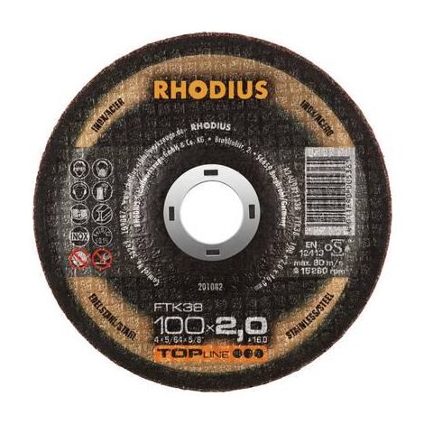 Rhodius Disco de corte estándar 100 mm 25 piezas