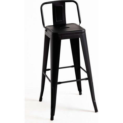 Taburetes Altos - Taburete Torix Respaldo - Negro mate