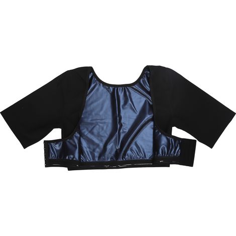 Tunique de sudation femme avec soutien-gorge intégré, manches courtes, gaine transpirante pour fitness, bleu, taille L (1/5)