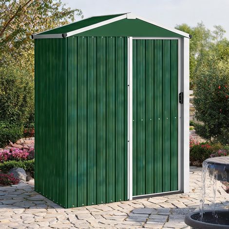 Abri de jardin verde en acciaio zincato 136 x 87 x 176 cm (1/5)