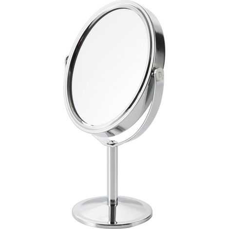 Miroir de maquillage, miroir de maquillage, miroir de table avec compartiment grossissant, pivotant double face & 360 ° pour le maquillage, le rasage, les soins du visage dans le salon, le studio de c